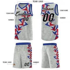 Gray Boomerang Pattern Basketball Jersey 5