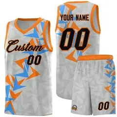Gray Boomerang Pattern Basketball Jersey