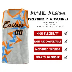 Gray Boomerang Pattern Basketball Jersey 2
