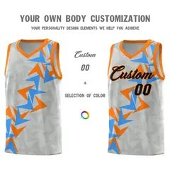 Gray Boomerang Pattern Basketball Jersey 3