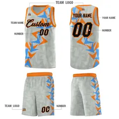 Gray Boomerang Pattern Basketball Jersey 5