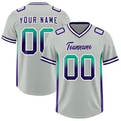 Gray Bright Green Purple Gradient Sides Football Jersey 1