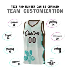 Gray Brown Illusion Flower Graffiti Basketball Jersey 4