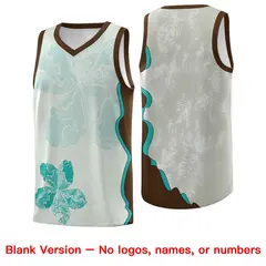Gray Brown Illusion Flower Graffiti Basketball Jersey 7
