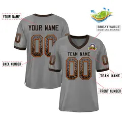 Gray Brown-Orange Drift Mesh Football Jersey 2