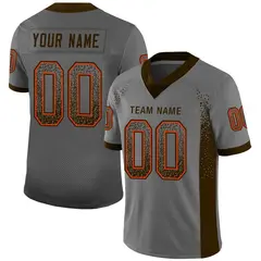 Gray Brown-Orange Drift Mesh Football Jersey 1