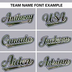 Gray Camo Font Authentic Baseball Jersey 3