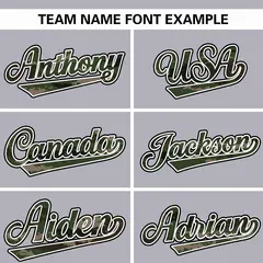 Gray Camo Font Authentic Baseball Jersey 3