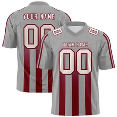 Gray Cardinal Vertical Fine Stripe Gradient Football Jersey