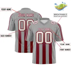 Gray Cardinal Vertical Fine Stripe Gradient Football Jersey 2