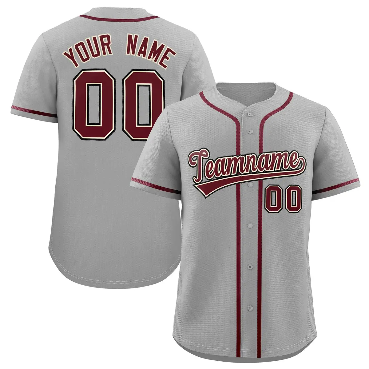 Gray Classic Style Authentic Baseball Jersey