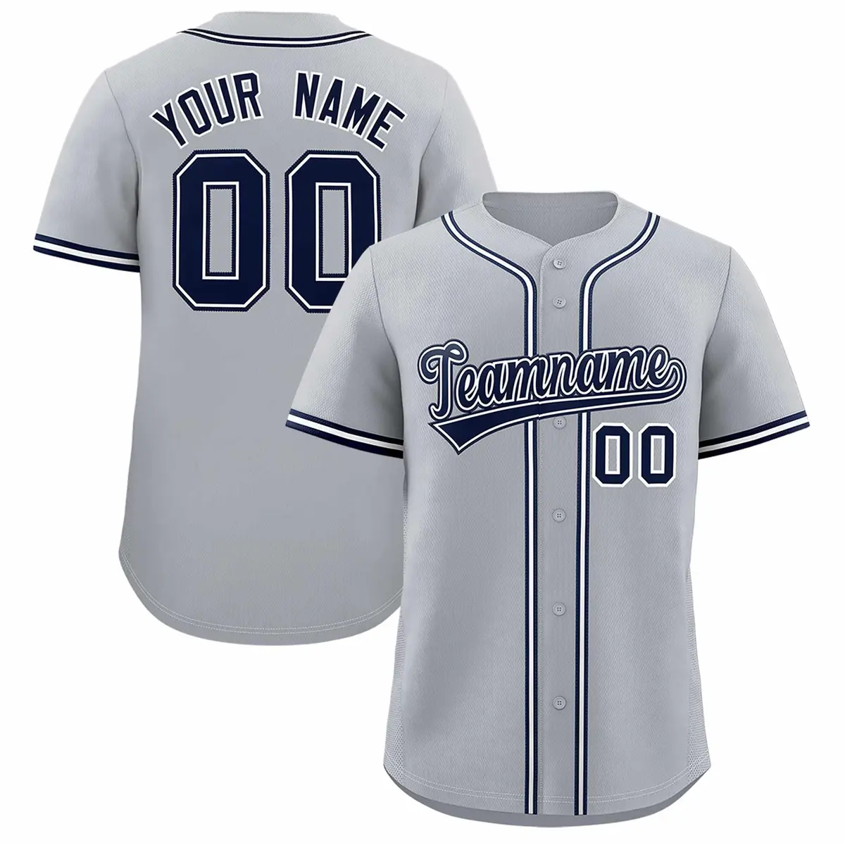 Gray Classic Style Authentic Baseball Jersey