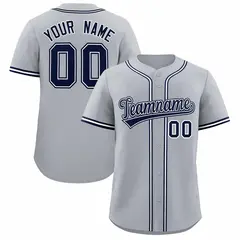 Gray Classic Style Authentic Baseball Jersey 1