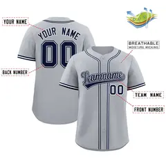 Gray Classic Style Authentic Baseball Jersey 2
