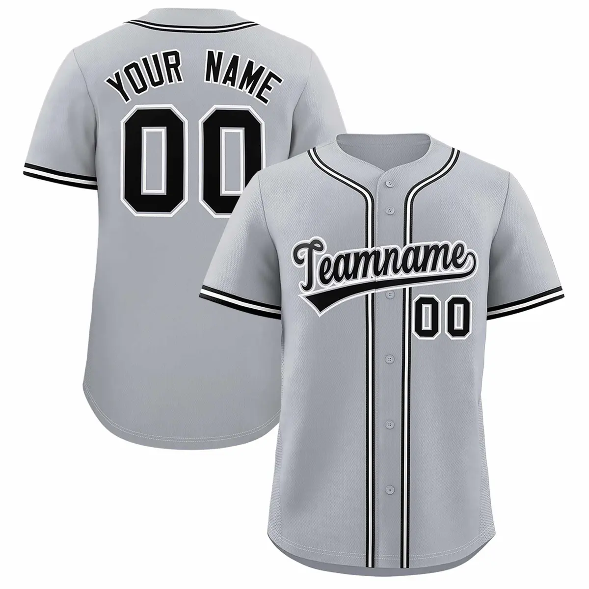 Gray Classic Style Authentic Baseball Jersey