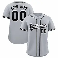 Gray Classic Style Authentic Baseball Jersey 1