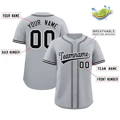 Gray Classic Style Authentic Baseball Jersey 2