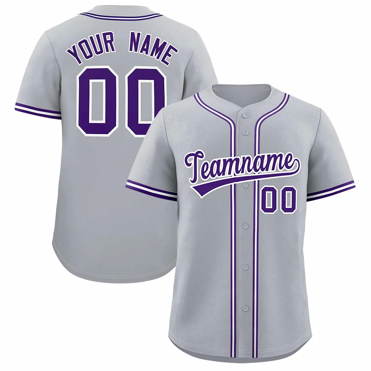 Gray Classic Style Authentic Baseball Jersey