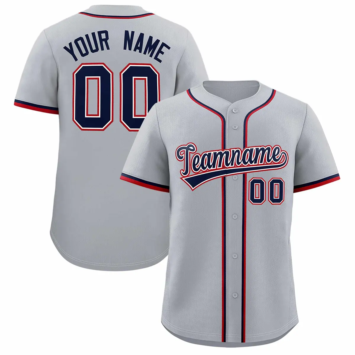 Gray Classic Style Authentic Baseball Jersey