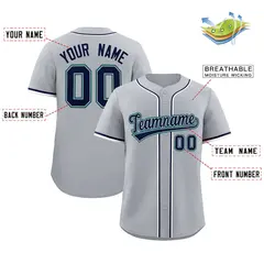 Gray Classic Style Authentic Baseball Jersey 2