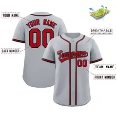 Gray Classic Style Authentic Baseball Jersey 2