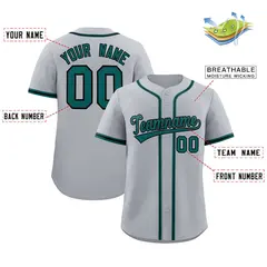 Gray Classic Style Authentic Baseball Jersey 2