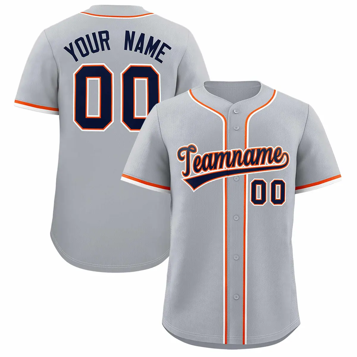 Gray Classic Style Authentic Baseball Jersey