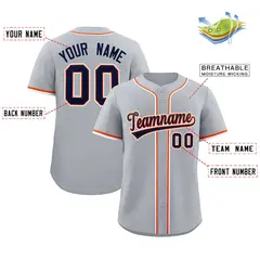 Gray Classic Style Authentic Baseball Jersey 2