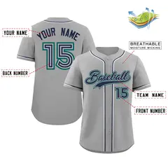 Gray Classic Style Authentic Baseball Jersey 2