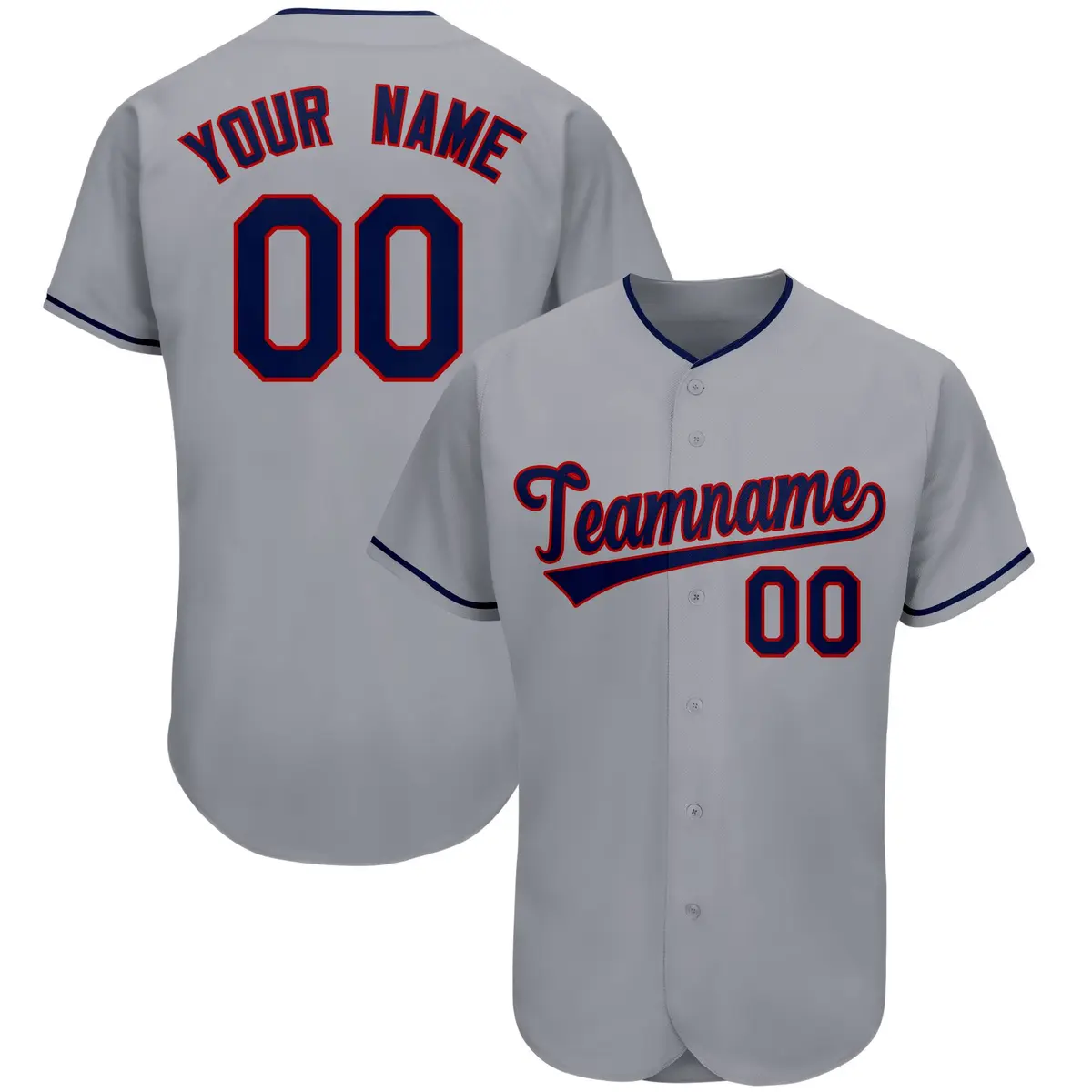 Gray Classic Style Authentic Baseball Jersey