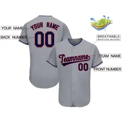 Gray Classic Style Authentic Baseball Jersey 2