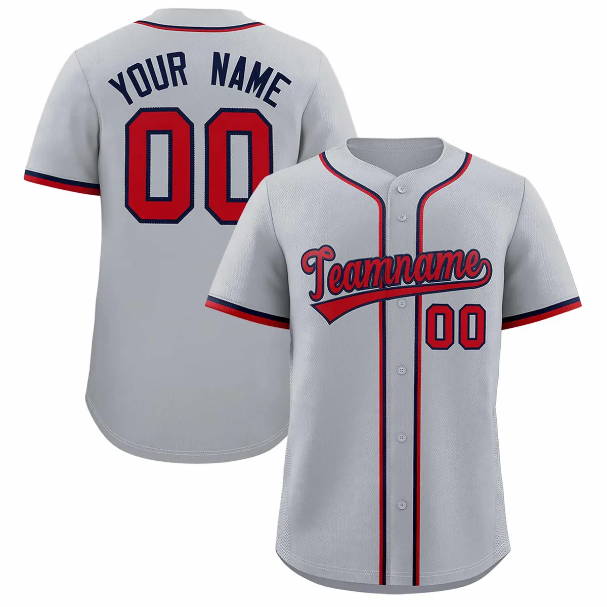 Gray Classic Style Authentic Baseball Jersey