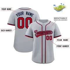 Gray Classic Style Authentic Baseball Jersey 2