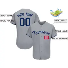 Gray Classic Team Style Authentic Baseball Jersey 2