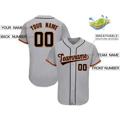 Gray Classic Team Style Authentic Baseball Jersey 2