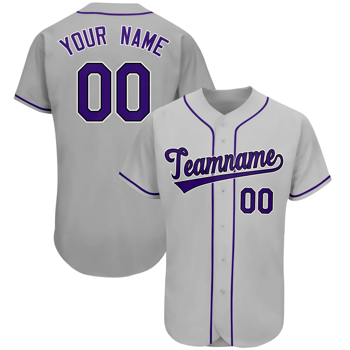 Gray Classic Team Style Authentic Baseball Jersey