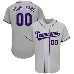 Gray Classic Team Style Authentic Baseball Jersey 1