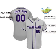 Gray Classic Team Style Authentic Baseball Jersey 2