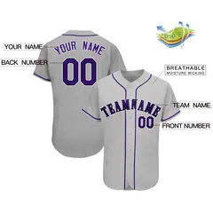 Gray Classic Team Style Authentic Baseball Jersey 2