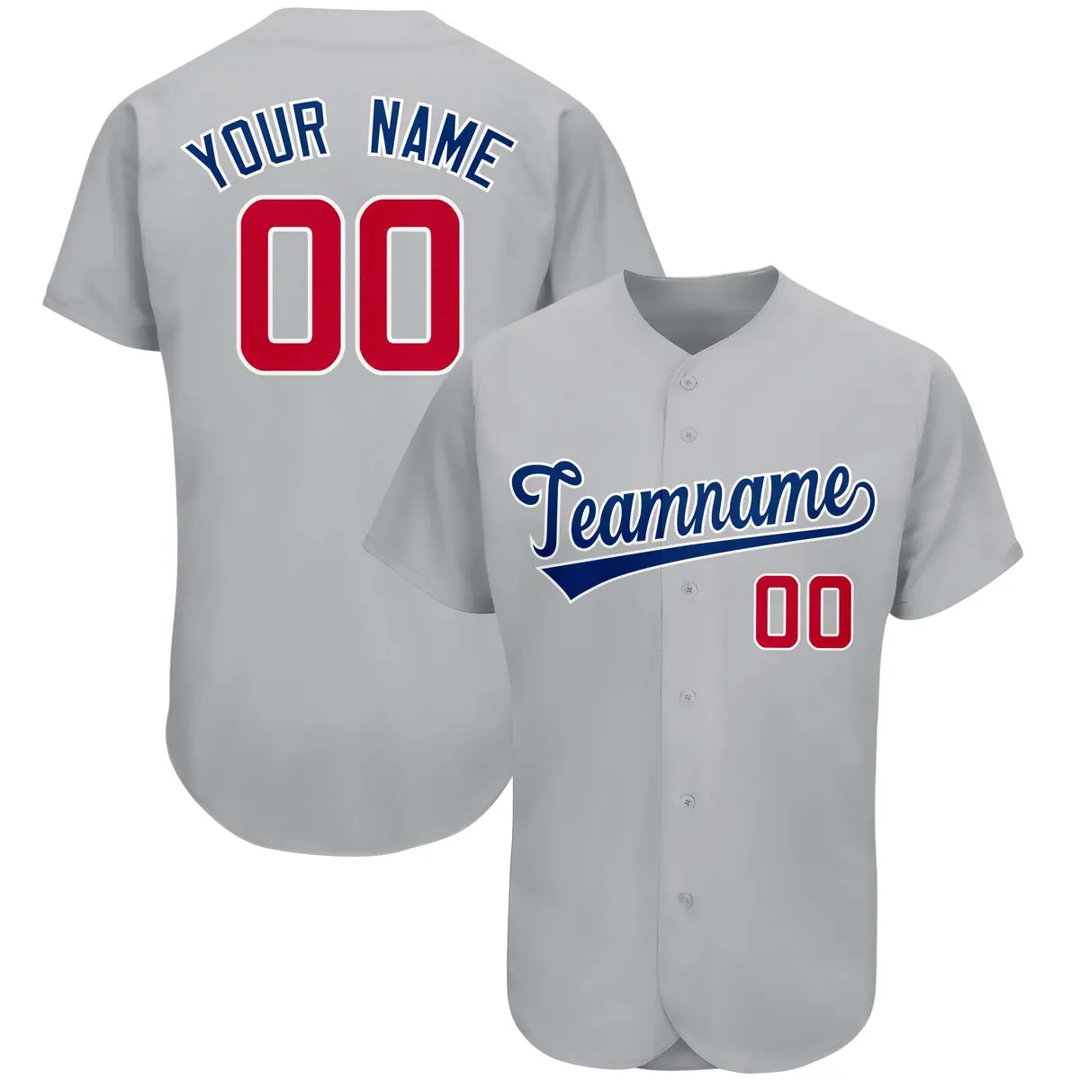 Gray Classic Team Style Authentic Baseball Jersey