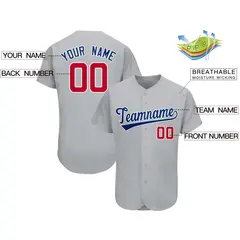 Gray Classic Team Style Authentic Baseball Jersey 2