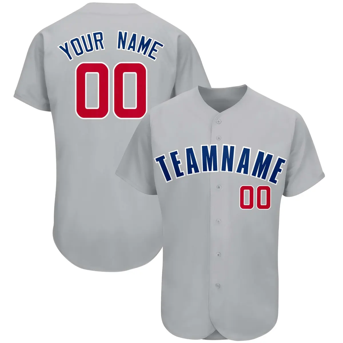 Gray Classic Team Style Authentic Baseball Jersey