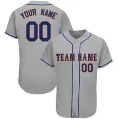 Gray Classic Team Style Authentic Baseball Jersey 1