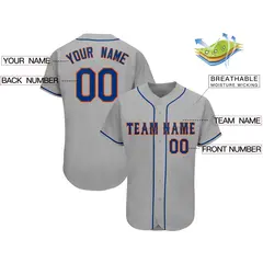 Gray Classic Team Style Authentic Baseball Jersey 2