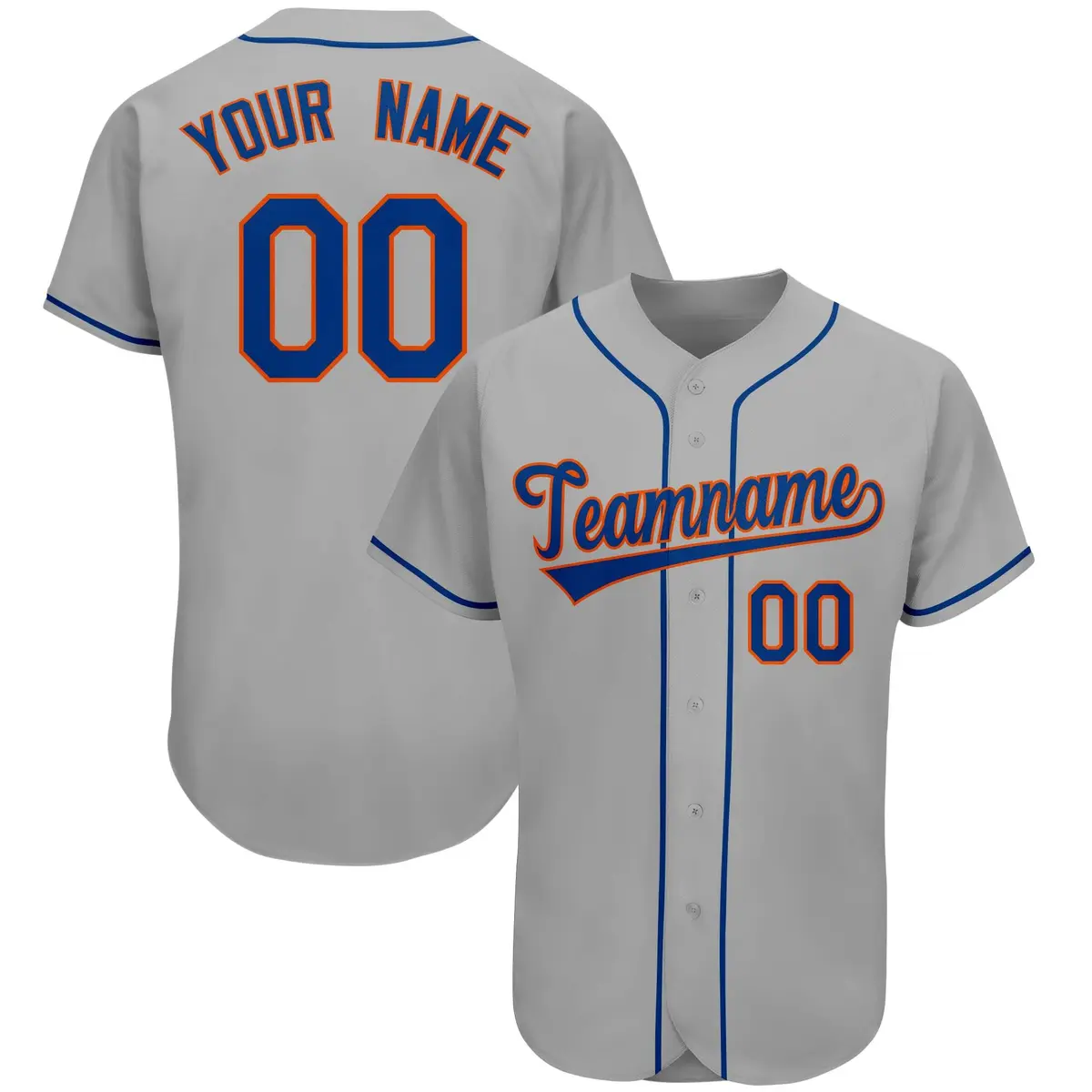 Gray Classic Team Style Authentic Baseball Jersey