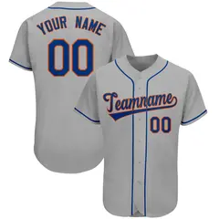 Gray Classic Team Style Authentic Baseball Jersey 1
