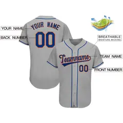 Gray Classic Team Style Authentic Baseball Jersey 2