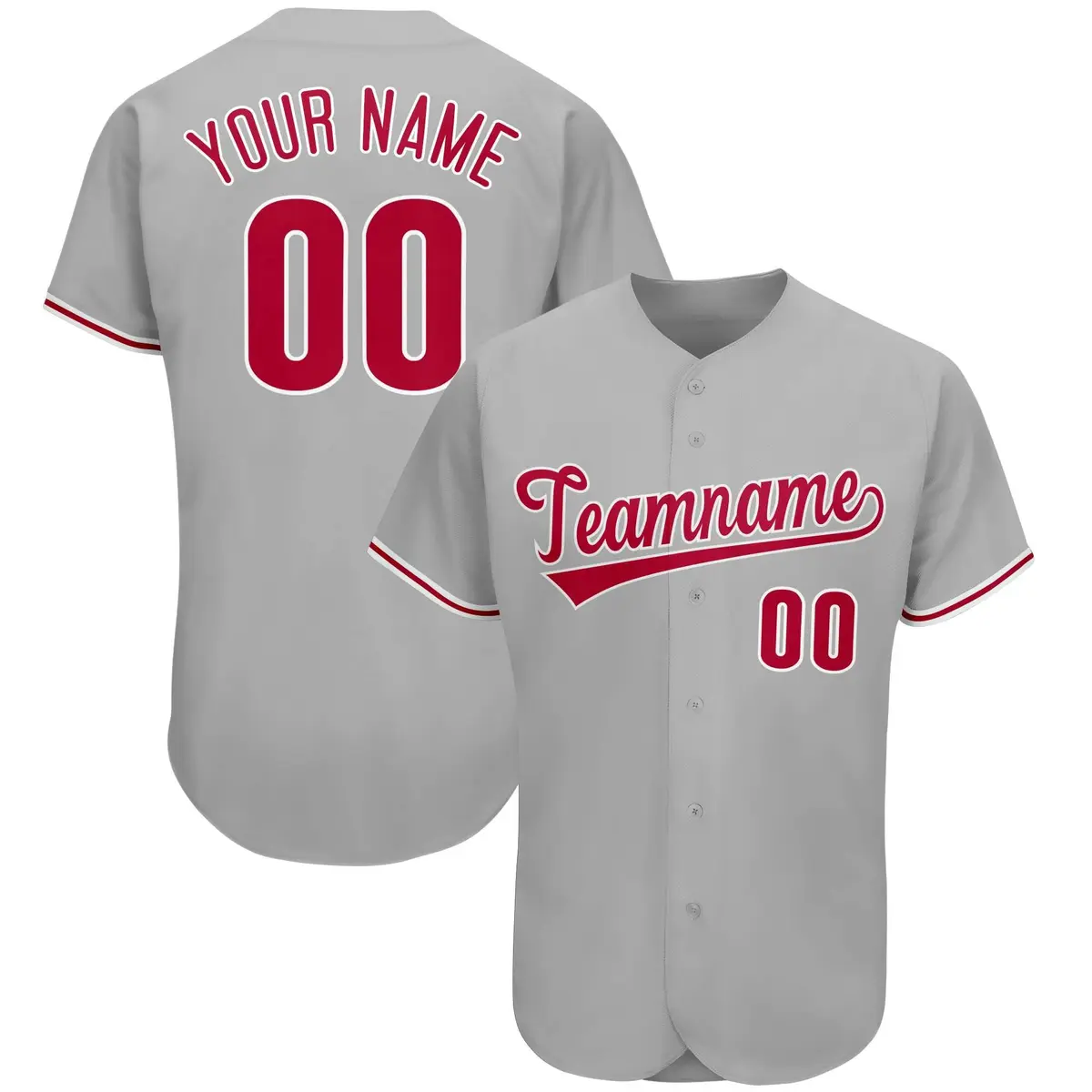 Gray Classic Team Style Authentic Baseball Jersey