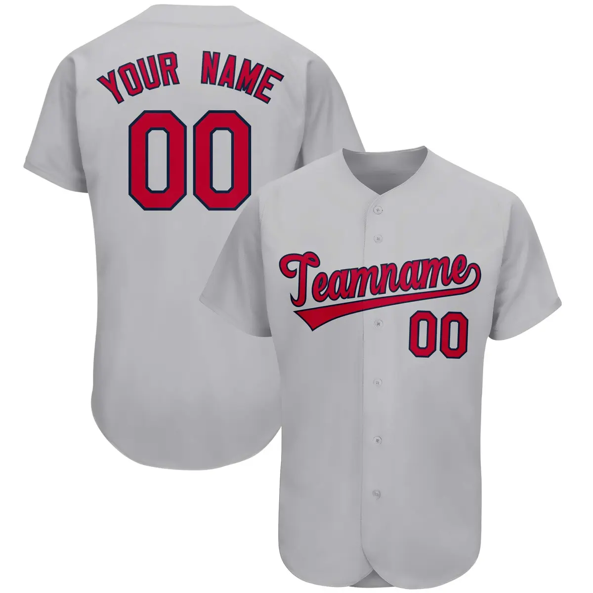 Gray Classic Team Style Authentic Baseball Jersey
