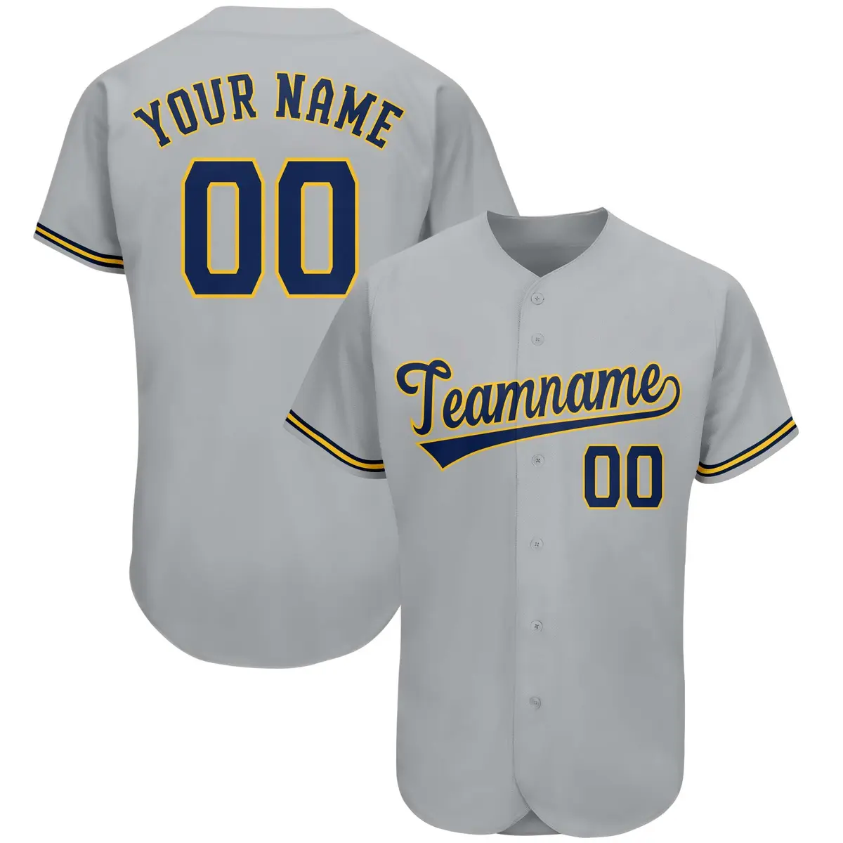 Gray Classic Team Style Authentic Baseball Jersey
